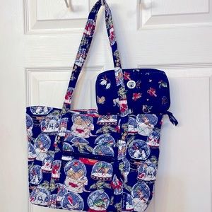 Vera Bradley Snow Globes small tote and matching lock clasp wallet